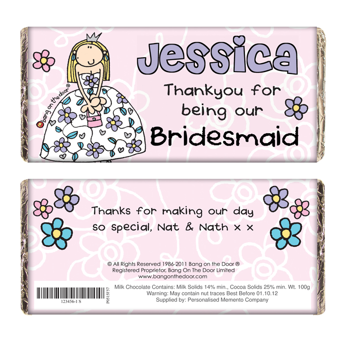 Bang on the Door Wedding Girls Chocolate Bar